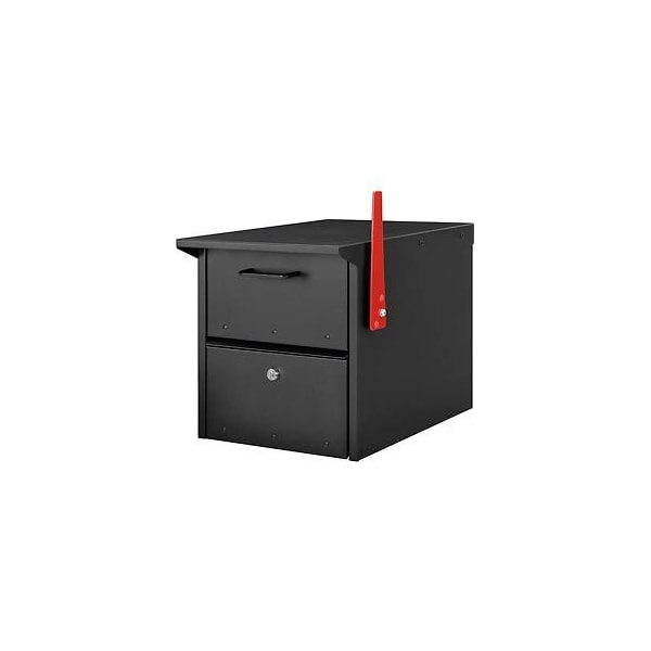 Global Industrial Residential Mailbox, Front and Rear Access Locking Door, 12-1/2 x 13-5/8 x 18-1/4, Black 493409BK - main